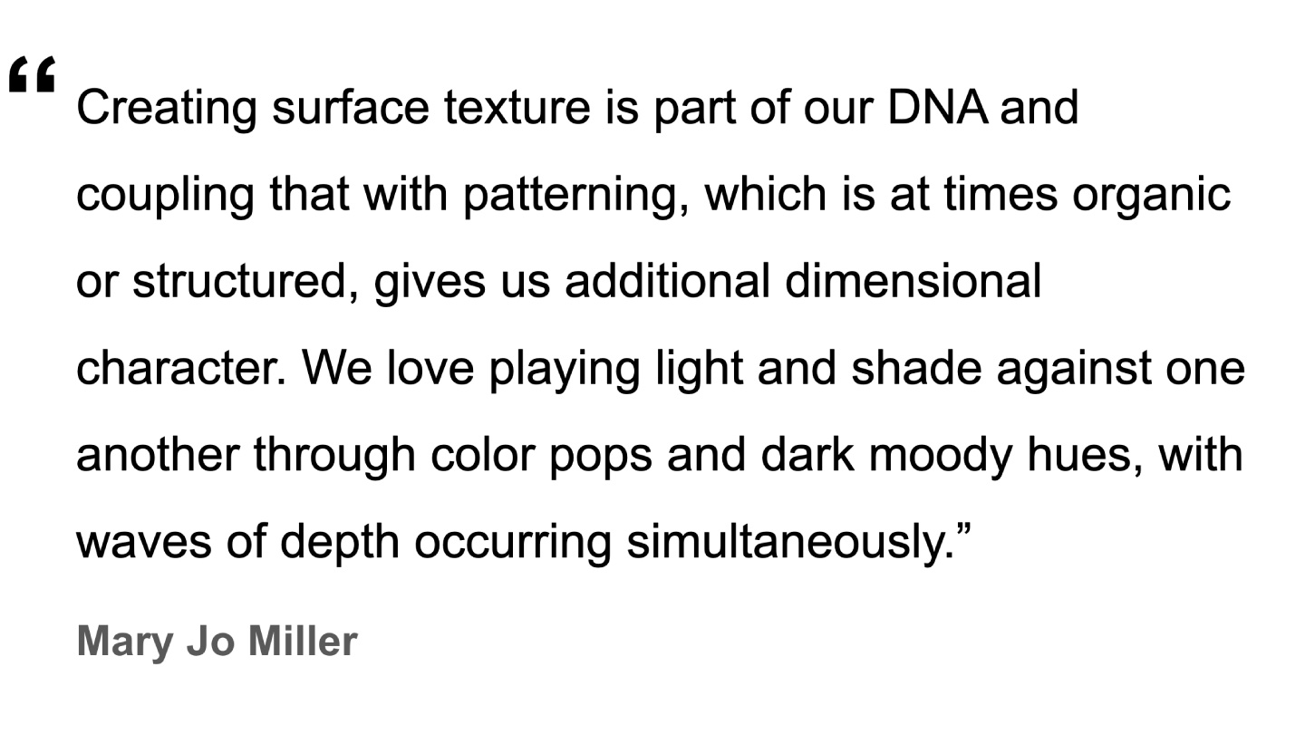 "Mary Jo Miller quote about Deep Connections Collection"